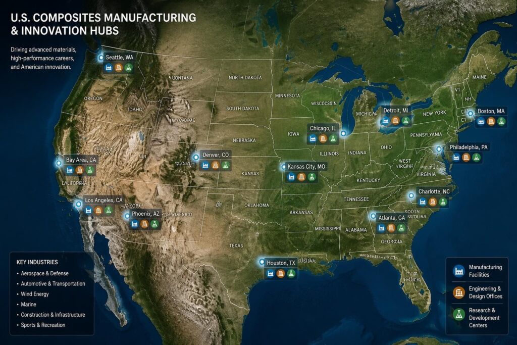 découvrez les localisations de north american composites aux états-unis et explorez les opportunités d'emploi dans le secteur des composites en amérique du nord.