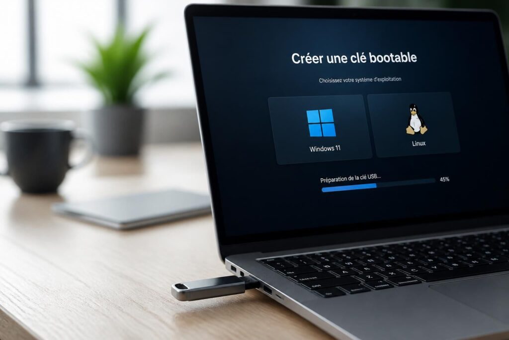 apprenez à créer une clé usb bootable pour windows 11 ou linux et facilitez l'installation de votre système d'exploitation avec notre guide étape par étape.